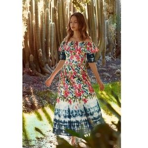 NEW MISA Mirabelle Dress in Dip-Dye Floral, Medium